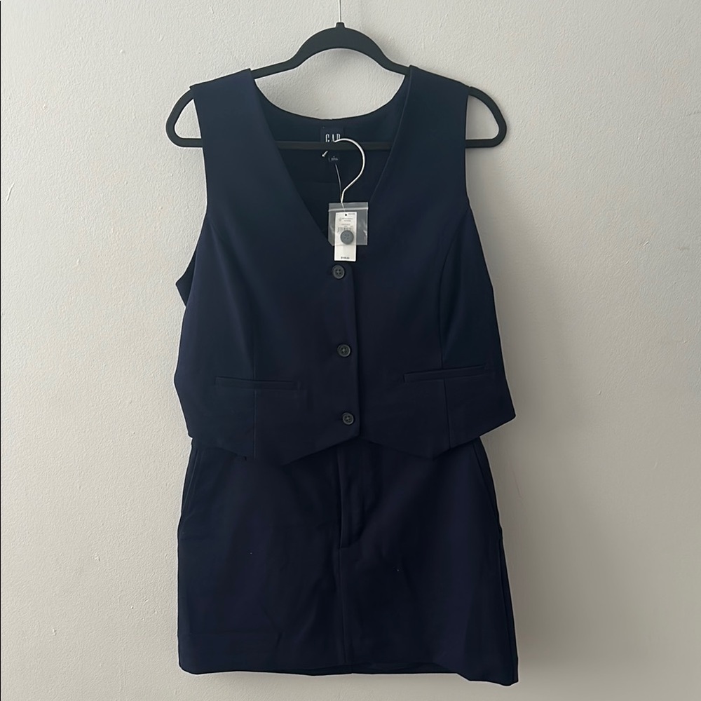 GAP Women's Navy Vest and Skirt Set